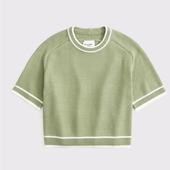 Abercrombie & Fitch Sweaters - Abercrombie & Fitch Madeline Cropped Crew Sweater Tee SZ S